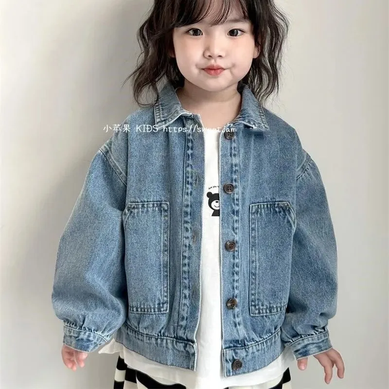 

Spring and Autumn Boys Jacket New Girls Baby Loose denim jacket Children's casual and stylish jacket top