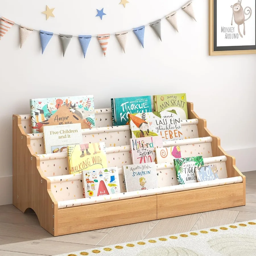 Toddler Bookshelf for Rooms Nursery Book Shelves with Open Forward Display Montessori Book Shelf for Baby Room Small Classroom