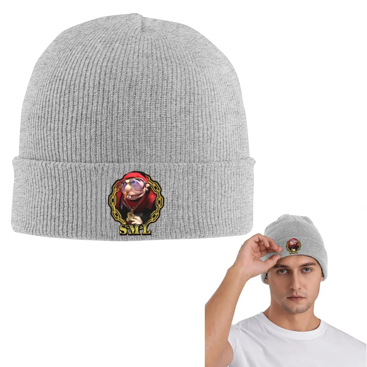 مغني الراب جيفي SML قبعة محبوكة دافئة الهيب هوب بونيه قبعة الخريف الشتاء في الهواء الطلق بيني القبعات للرجال النساء الكبار #1
