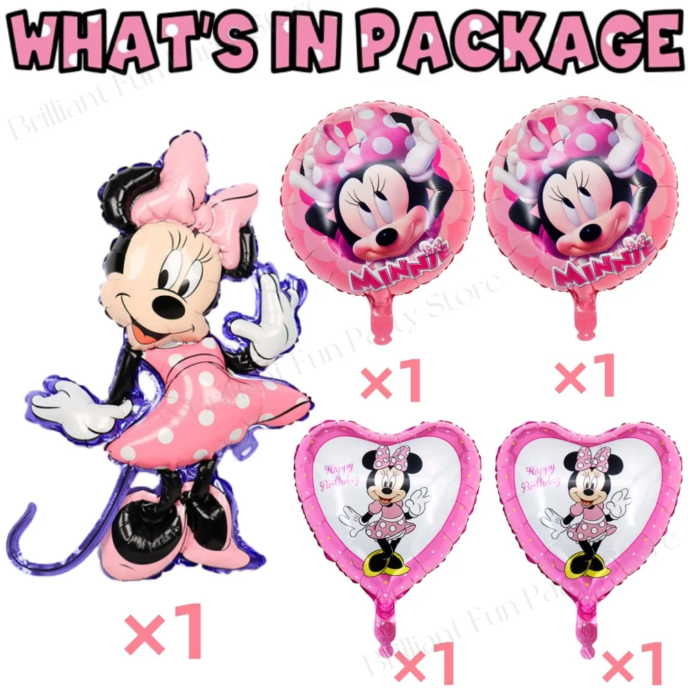 5pcs Disney Minnie Mouse Girls Birthday Party Decor palloncini in pellicola di alluminio Baby Shower Party Decor forniture per palloncini bomboniere