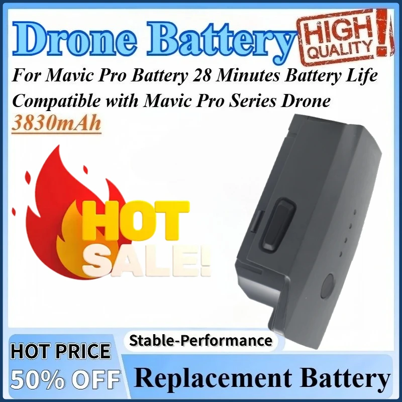

3830mAh For Mavic Pro Series Drone Replacement Battery Accessories For Mavic Pro Battery 28 Minutes Battery Life Compatible