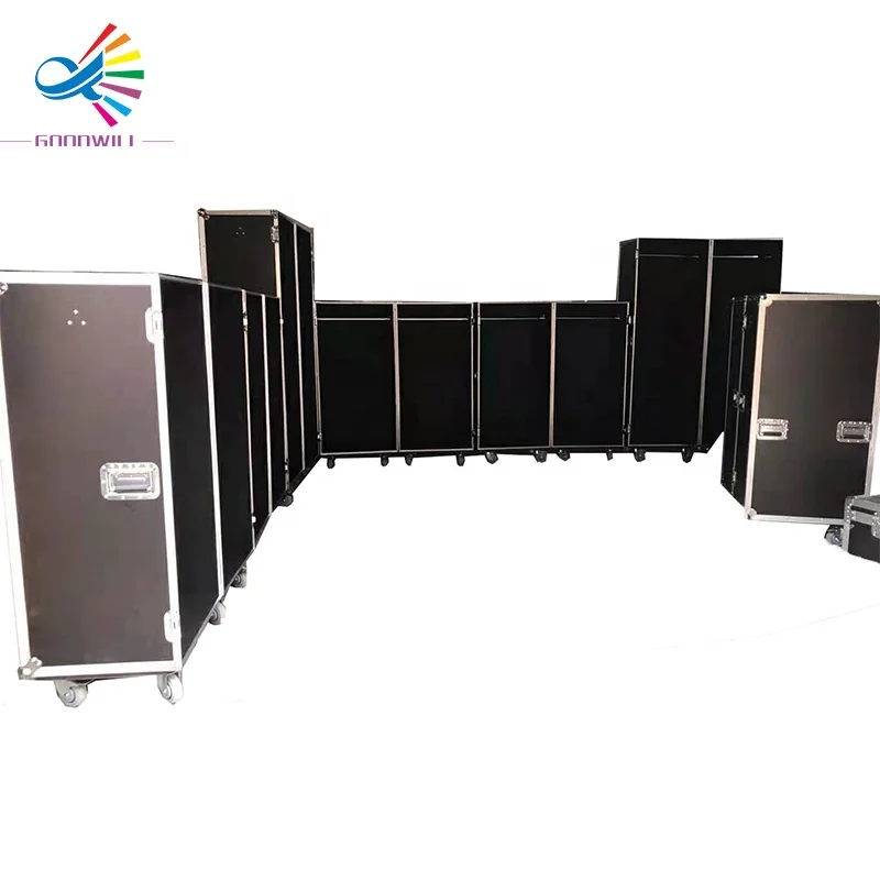 Customized Trunk Double Door Design Portable Movement Wardrobe Flight Cases Outdoor Waterproof