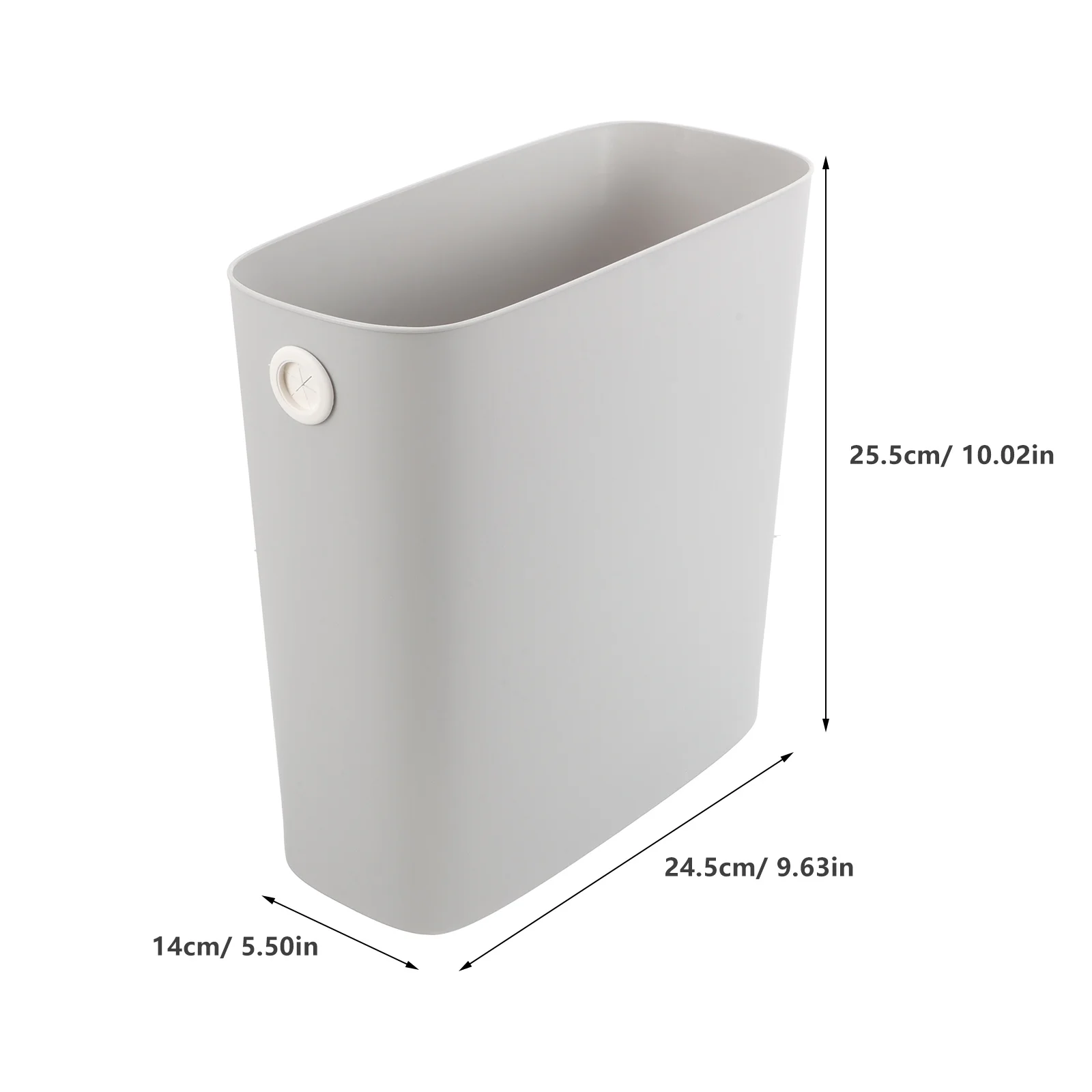 Slim Trash Basket Plastic Commercial Office Wastebasket Rectangle Garbage Container Narrow Wastebasket Recycle Bin