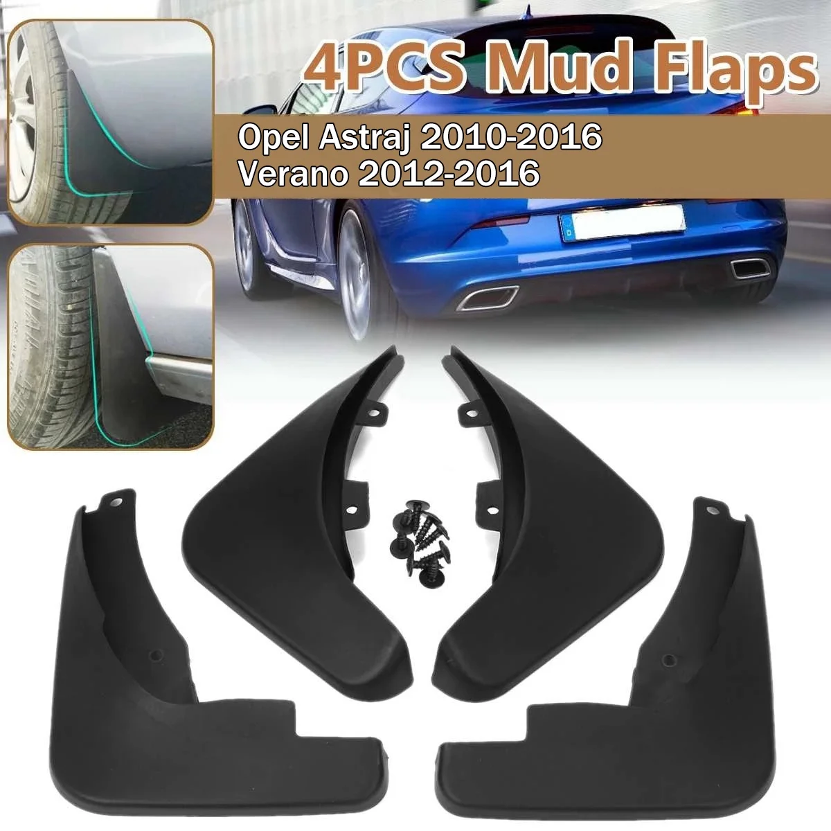 Mud Flaps for Vauxhall Opel Astra J Buick Verano 2010-2016 Mudflaps Splash Guards Mud Flap Mudguards