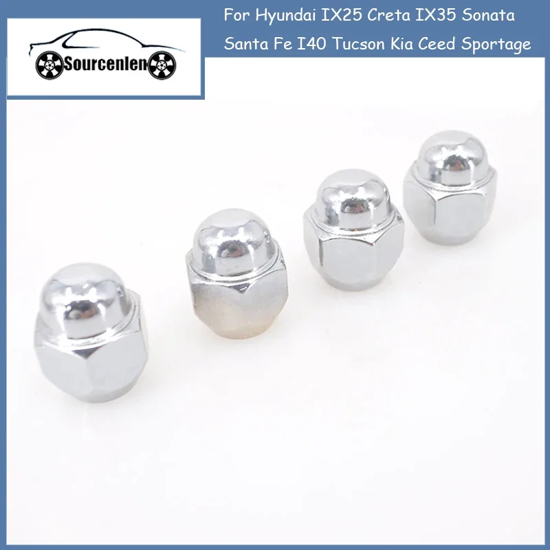 Brand Genuine 4 Pcs Tyre Screw Nut Wheel Nut for Hyundai IX25 Creta IX35 Sonata Santa Fe I40 Tucson Kia Ceed Sportage 5295014140