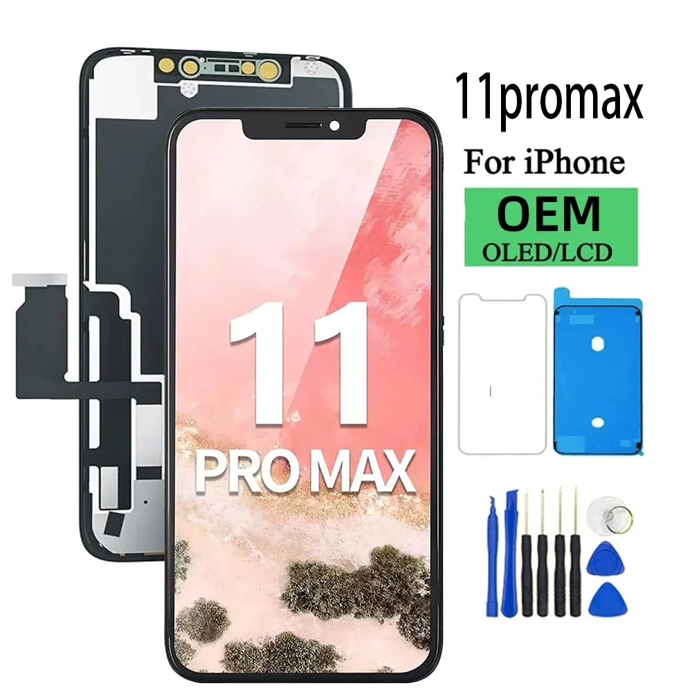 Pantalla OLED para iphone 11Promax Pantalla LCD MONTAJE DE digitalizador con Pantalla táctil para iPhone 11Promax LCD 3D reemplazo táctil