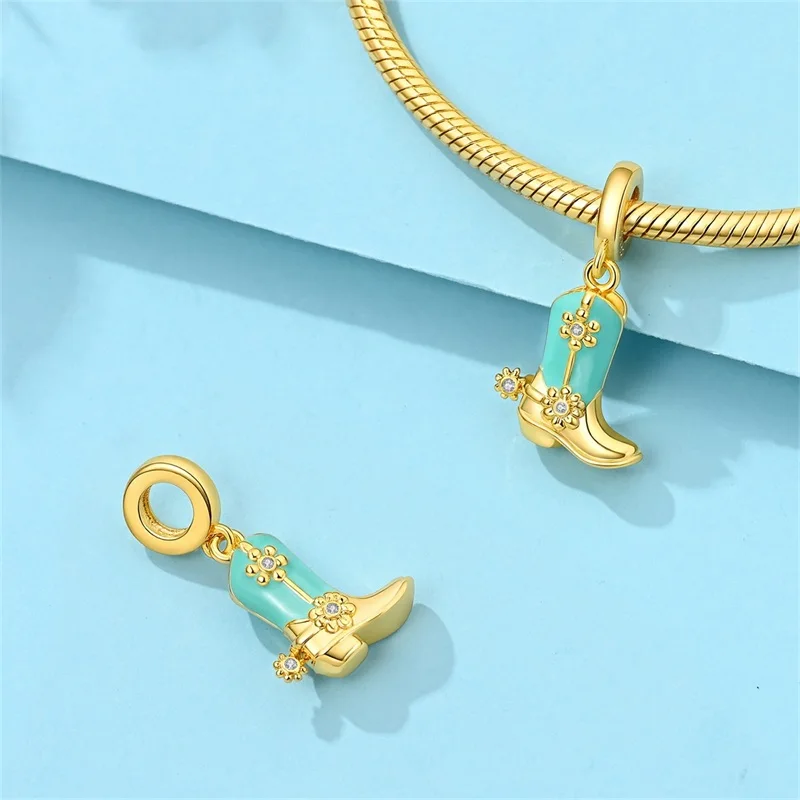 New 925 Sterling Silver Golden Series Music Symbol Butterfly Castle Charms Pendant Fit Original Bracelet DIY Women Jewelry Gifts