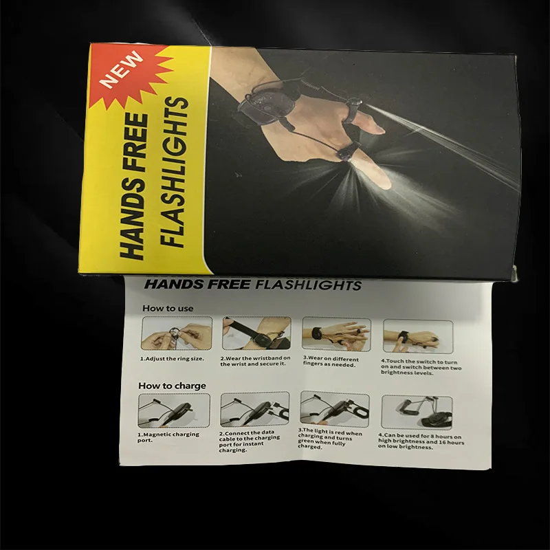 إضاءة إصلاح الصيد الليلي للمعصم قابلة لإعادة الشحن وإضاءة جزئية قوية