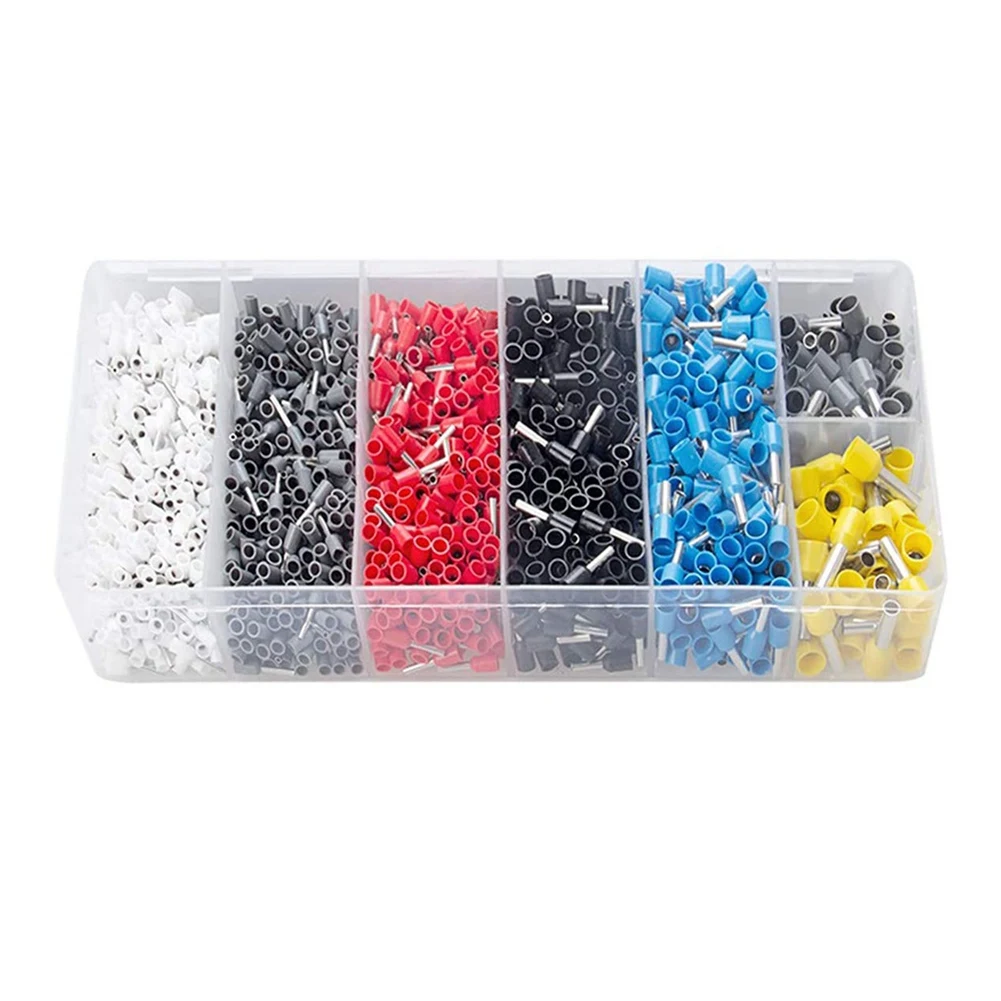 

1900Pcs Wire Ferrules Terminals Kit, AWG 22-10 Terminal Connector Wire Insulated Cord Pin Ends Terminals for Electric