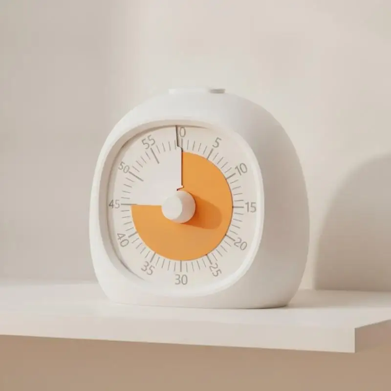 60 Minute Silent Visual Plastic Timer Kids Study Focus Clock Household Kitchen Countdown Tool