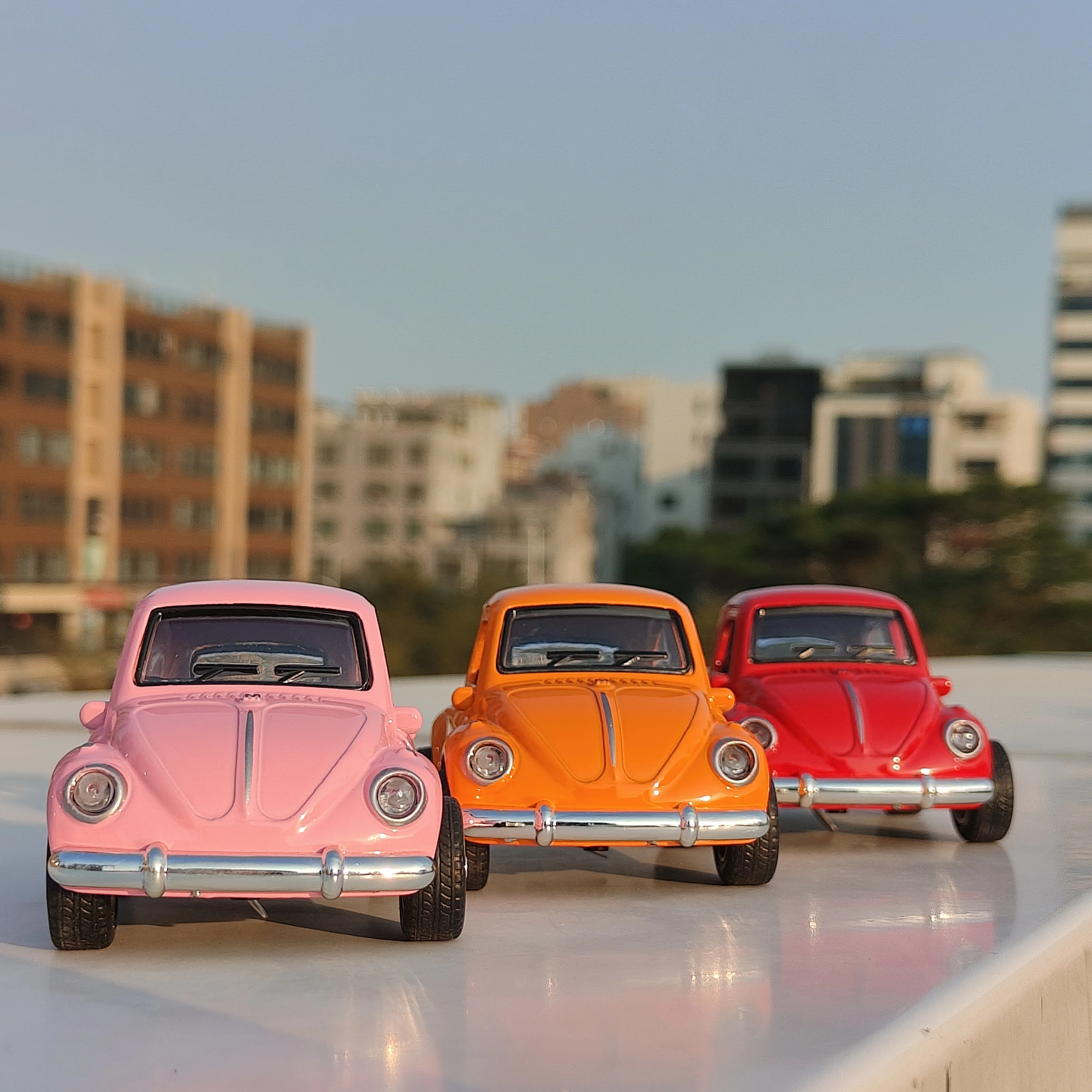레트로 비틀 합금 자동차 모델, 풀백 기능, 소리 및 조명 효과, 어린이 장난감 선물