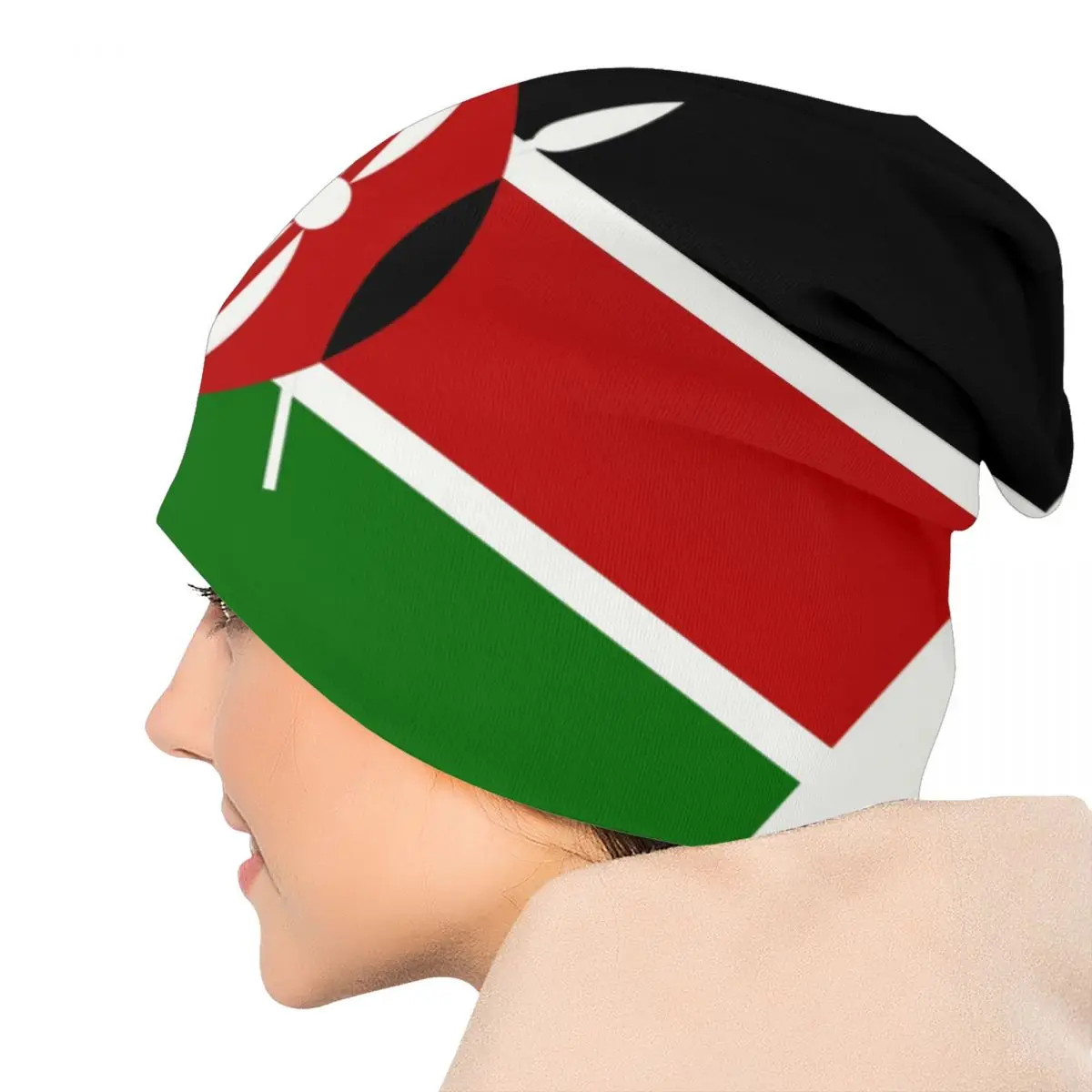 Custom Kenya Flag Skullies Beanies Caps Unisex Winter Warm Knitted Hat Women Adult Kenyan Patriotic Bonnet Hats Outdoor Ski Cap