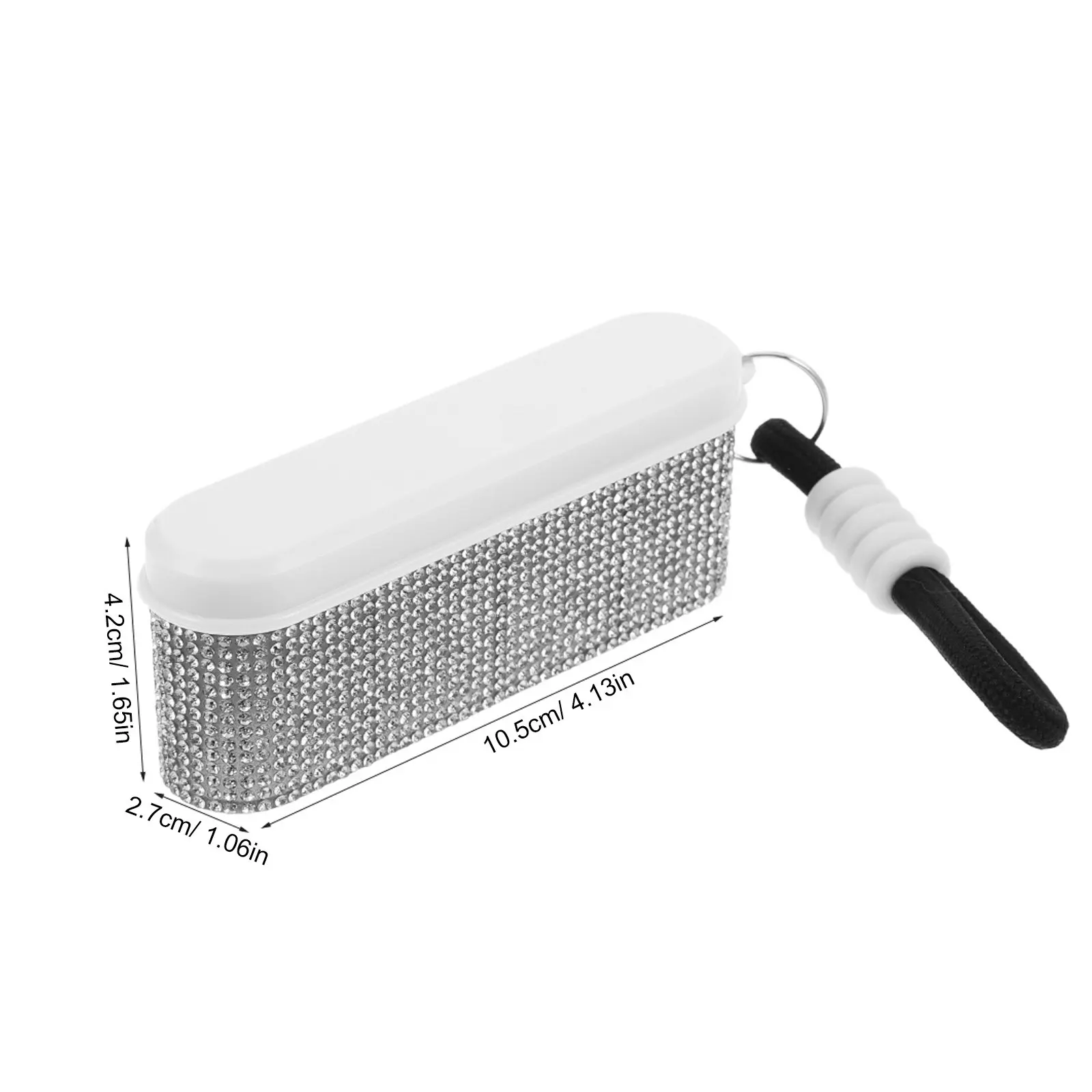Pill Box Keychain 4 Grids Portable Medicine Organizer Rhinestone Pill Case for Travel Camping Purse Medication Keychain Cute
