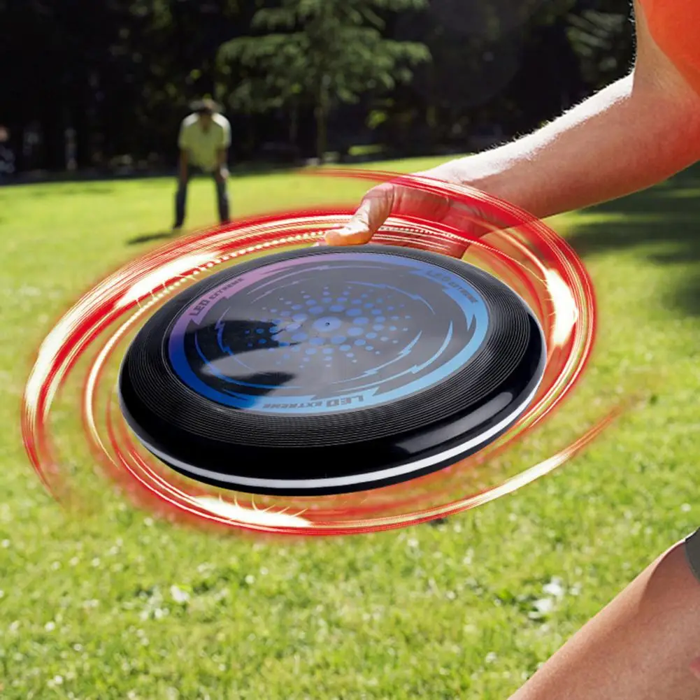 Kids Soft Flying Disc Toy Light-up Throwing Disc Game Garden Lawn LED Flying Saucer Parent-child Family Game Boys Girls Gift