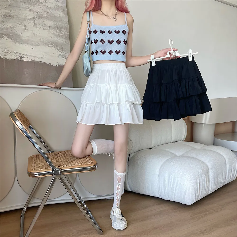 Cheap Wholesale New fashion woman skirts womens casual sexy female OL student girls black Ruffle edge mini skirt dropshipping 2