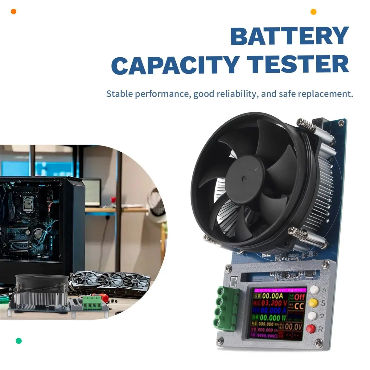 A40I 150W 20A 4 Modes Battery Capacity Tester 2.4 Inch TFT Color Screen CNC Type Electronic Load Discharge Tester