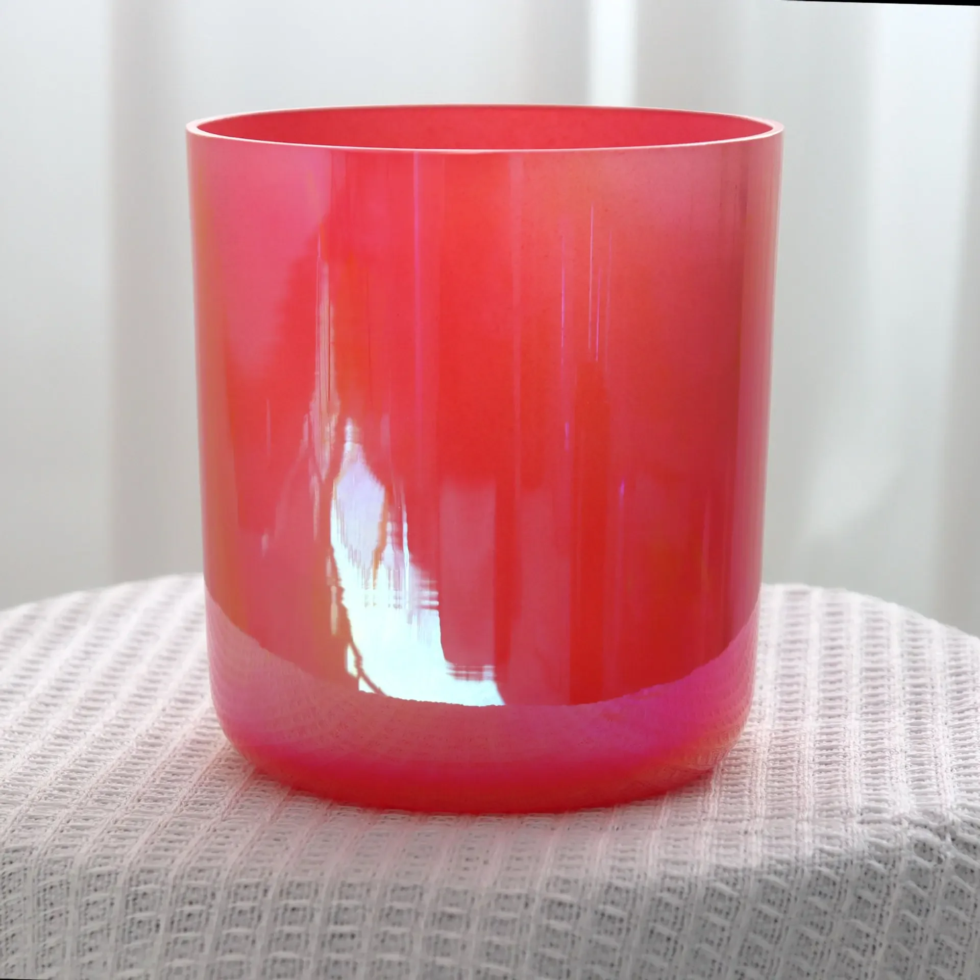 432HZ  F Tone Random Color Handmade Crystal Singing Bowls for Sound Healing