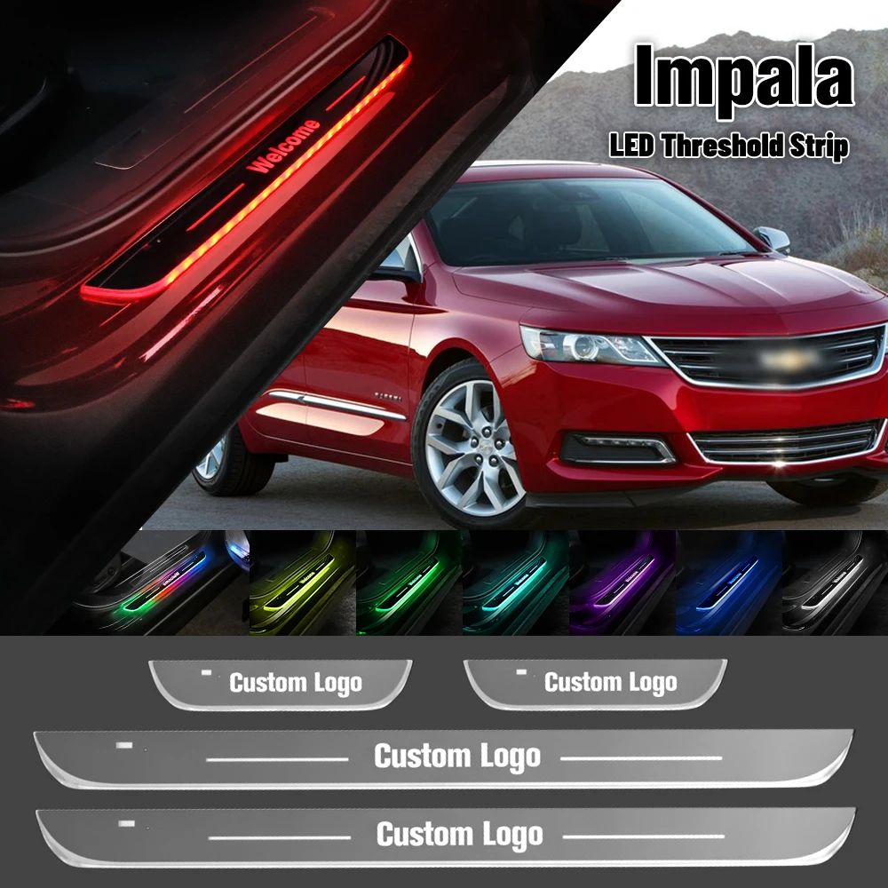 

For Chevrolet Impala 1999-2019 Car Door Sill Light Customized Logo LED 2014 2017 2018 Welcome Threshold Pedal Lamp Accessories