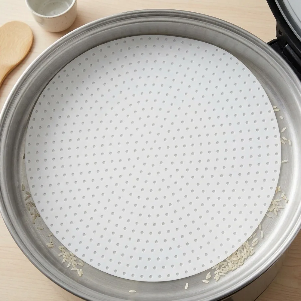 White Silicone Anti Scorch Mat 2pcs 30cm Diameter for Rice Cooker For Commercial Grade Heat Resistant Reusable Pad