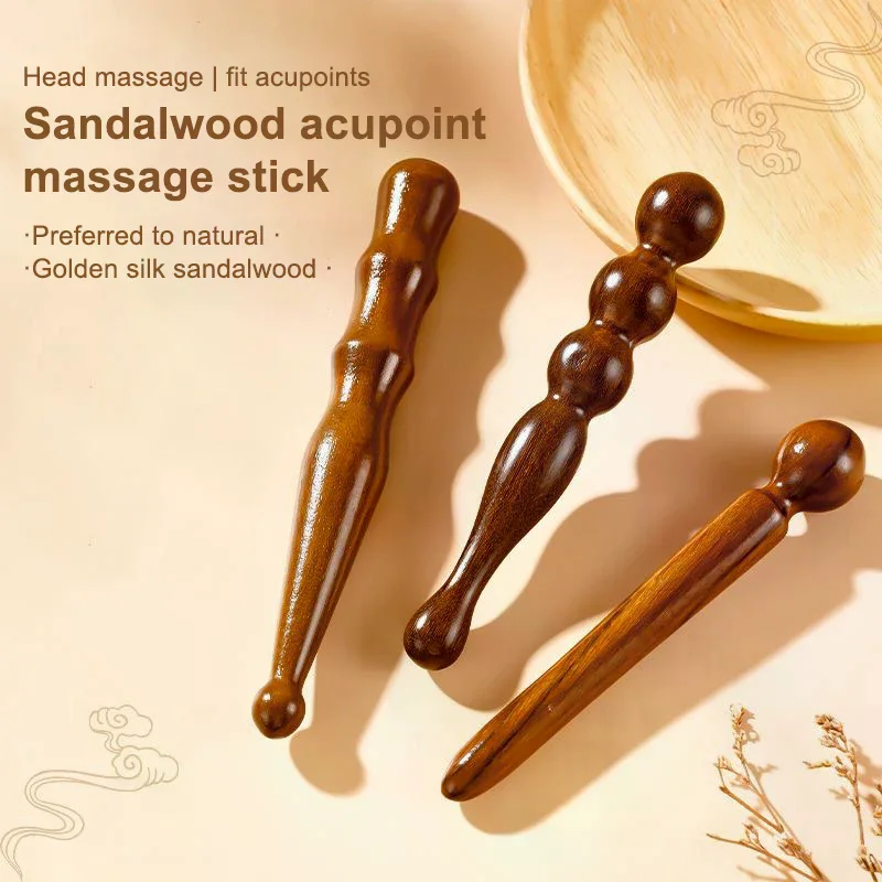 

Natural Sandalwood Massager Acupoint Reflexology Tools Wood Massage Stick Tool For Full Body Relaxing Deep Tissue Foot Massage