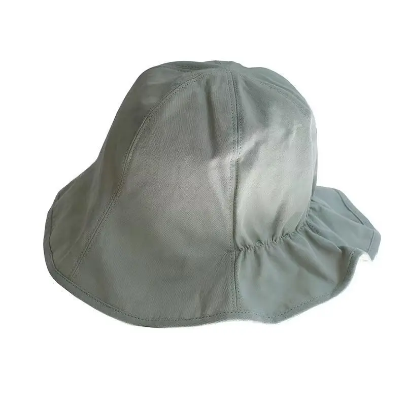 Women's Spring And Summer Fisherman Hat With Small Brim To Show Face, Solid Color Sun Protection Uv Protection Pleated Elastic