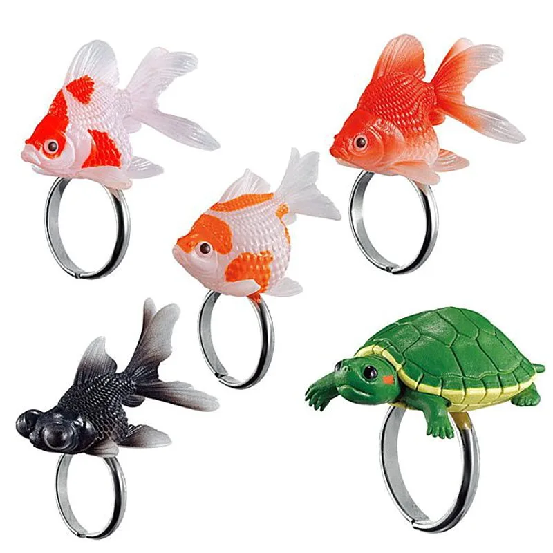 Bandai Genuine Cute Goldfish Ring Series Gashapon Toys ciotola per pesci rossi tartaruga brasiliana decorazione creativa ornamento giocattoli