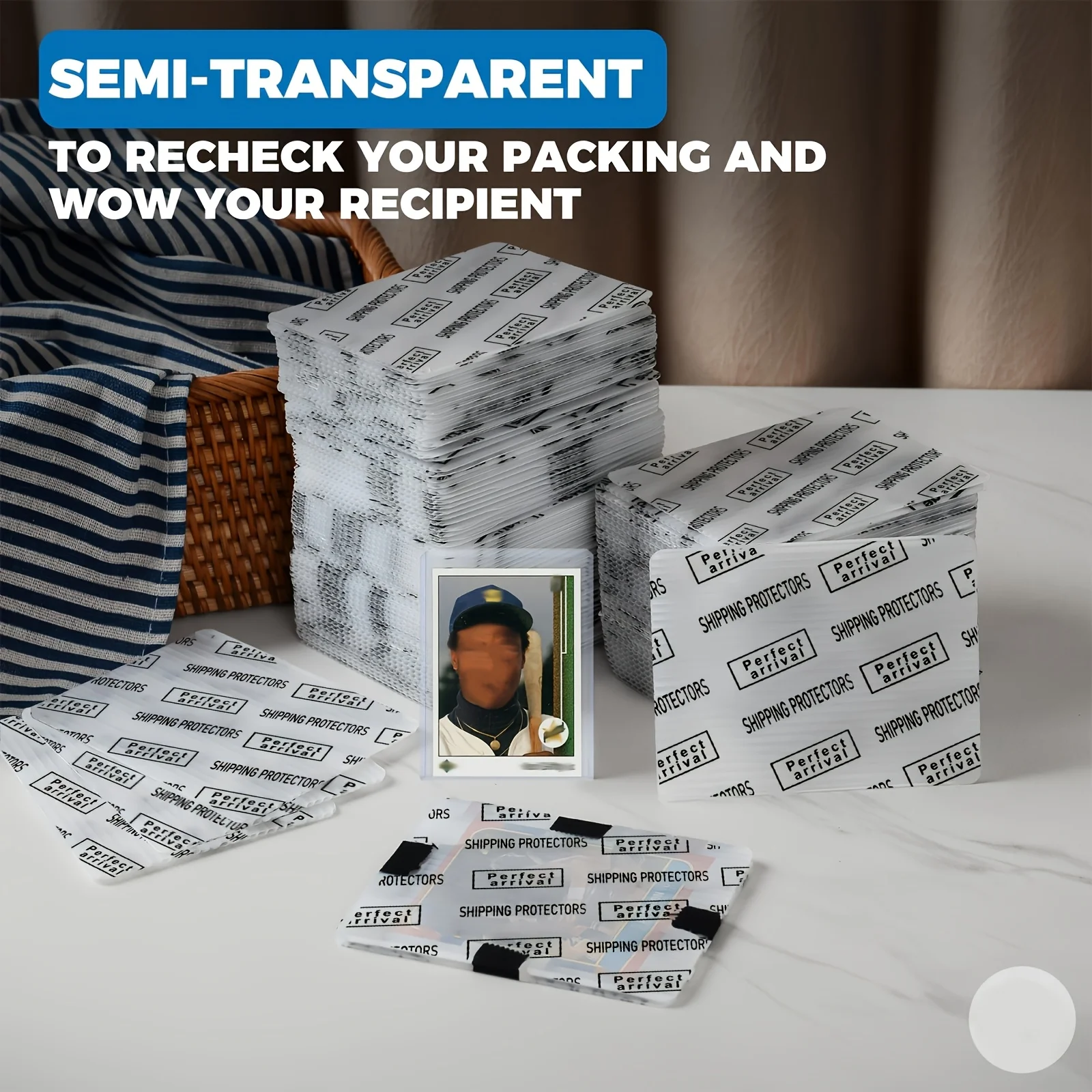 3.5x4.5インチ トレーディングカード用ハードプロテクター プラスチックスリーブ 角丸 半透明 テープ付き スポーツゲームカード用