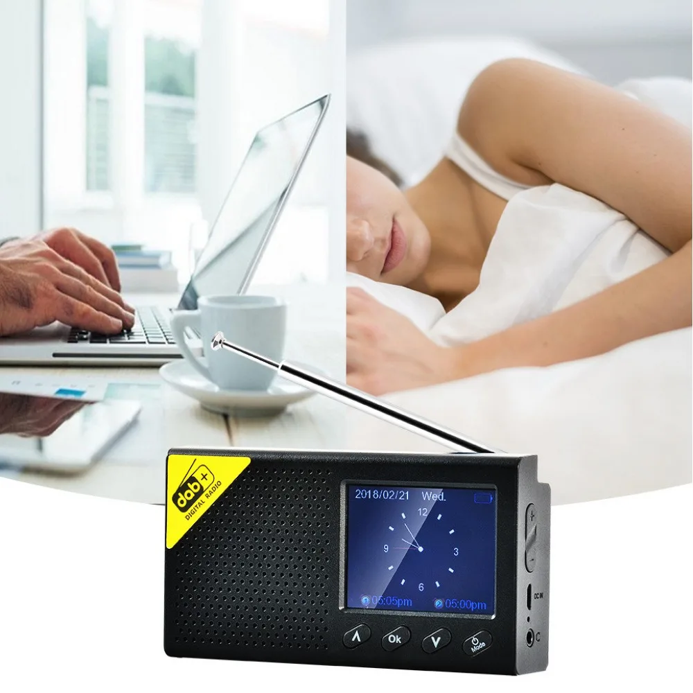 Portable Digital DAB+FM Radio with 5.0 BT Broadcasting Player Rechargeable Wireless DAB+FM Receiver Stereo Speaker Sound System