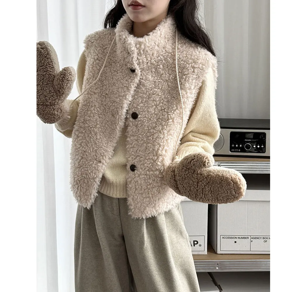 

2026 женский осенний шерстяной жилет, пальто с воротником-стойкой, топы без рукавов на одной пуговице, Chaleco Mujer, топы с жилетом, женская одежда