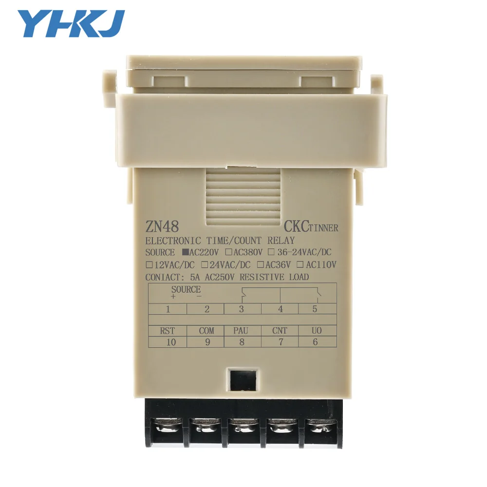 Imagem -02 - Série Digital Relé Tempo Contador Temporizador Multifunções Contador Rotativo Revolução Contador 220v ac 380v dc 24v dc Zn48