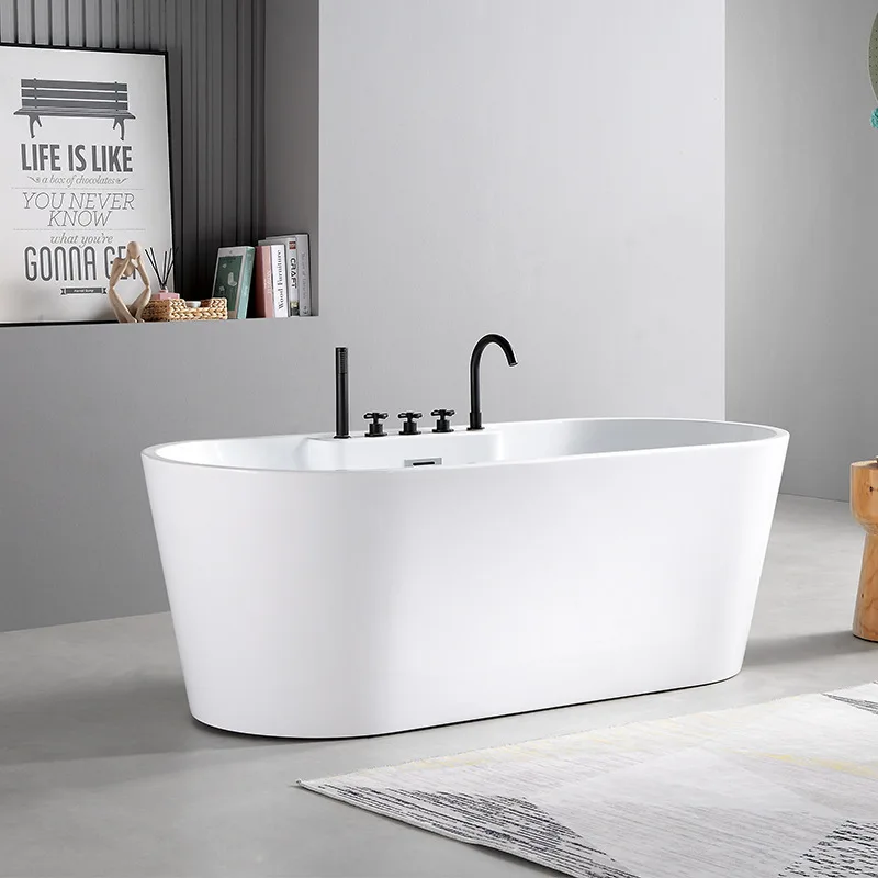 Acrylic independent integrated adult European oval large bathtub, thin edge hotel homestay