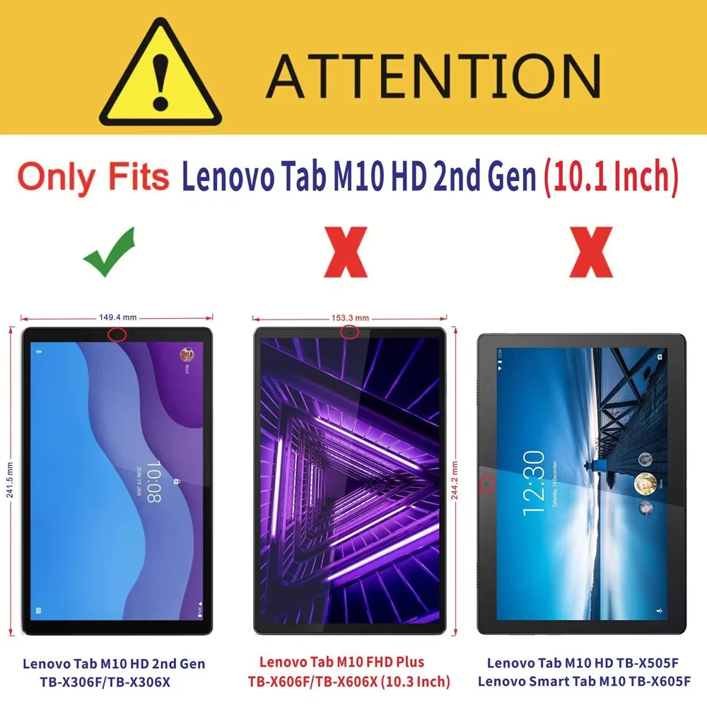 1 PCS Screen Protector For Lenovo Tab M10 2nd Gen 10.1 Inch Tablet Protective TB-X306X X306F Anti-Scratch HD Tempered Glass Film