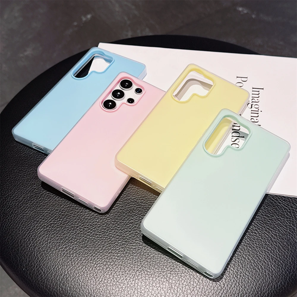 Macaron Jelly 2 in 1 Phone Case For Samsung Galaxy S26 S25 S24 S23 Ultra A57 A17 A07 A56 A55 5G S26 S25 Plus FE SIlicone Cover