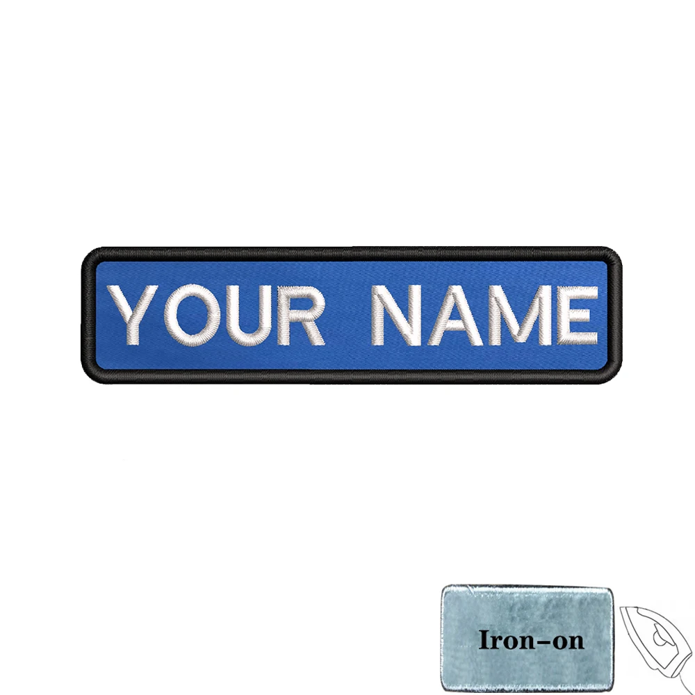 1 ST 10 cm X 2.5 cm Custom Gepersonaliseerde Naam nummer Patch Strepen Badge tags chevrons Armband Ijzer Op Of Haak lus geborduurd