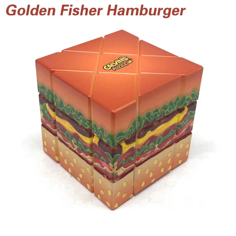 Yummy Golden Cheese Hamburger Fisher Magic Cube Calvin's Puzzles Speed Twisty Puzzle Brain Teasers Educational Toys