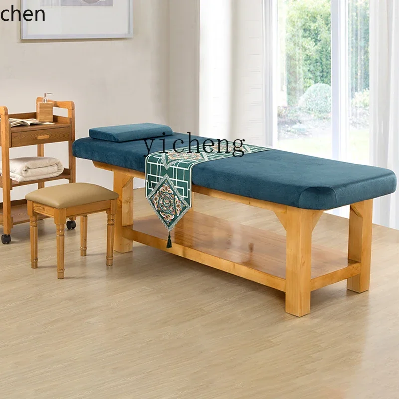 v1 Solid Wood Facial Bed Massage Therapy Bed Household Traditional Chinese Medicine Massage Bed with Holes