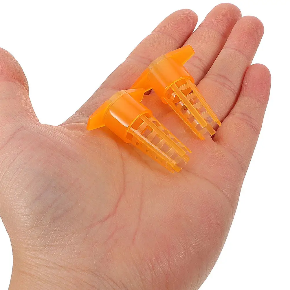 60Pcs Plastic Queen Cage Protector for Beekeeping with Ventilation Holes Bee Rearing Cups Incubation Bases Breeding