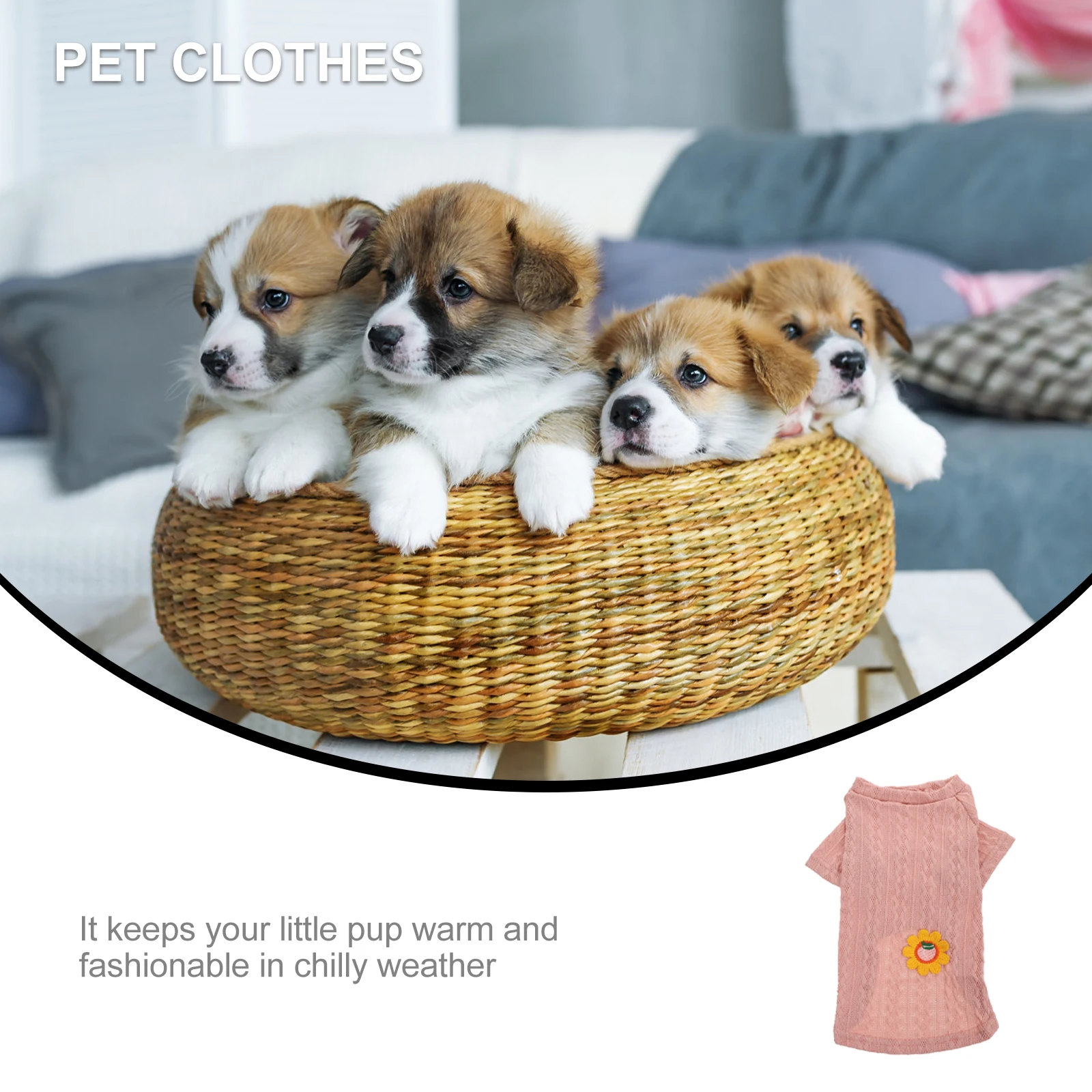 

Dog Winter Lovely Lovely Pet Clothing Clothing Warm Knit Costume Photo Prop Lightweight Reusable Easy Pet Coat