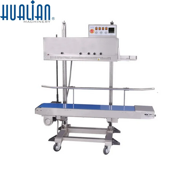 FRM-1120LD Hualian Selladora De Bolsas  Plastic Bag Food Continous Heat Sealing Machine Band Sealer With Printer