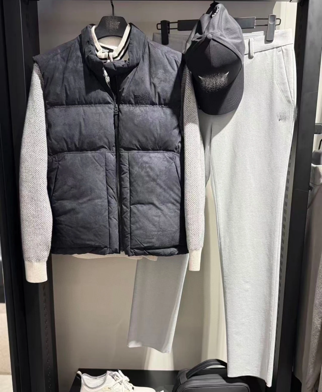 Minimalist Versatile Stand-Collar Down Vest Golf Apparel Men's Warm Sports Golf Baseball Jacket