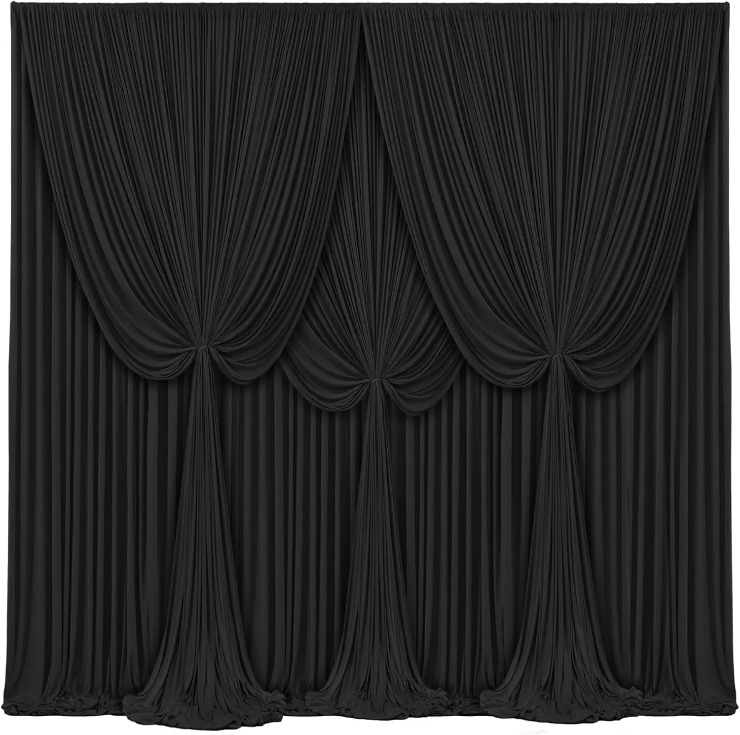 

Wrinkle Free Black Backdrop Curtains for Parties, Polyester Photo Backdrop Drapes 12 Panels 5x8ft for Weddings Birthday Photogra