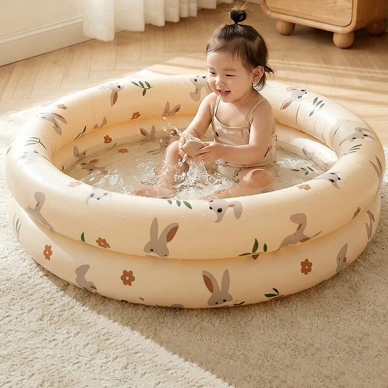 Piscina Inflable Para Bebés Y Niños | Redonda Con Rayas Azules, Diámetro 75 Cm, Resistente Y Portátil, Ideal Para Interior Y Exterior
