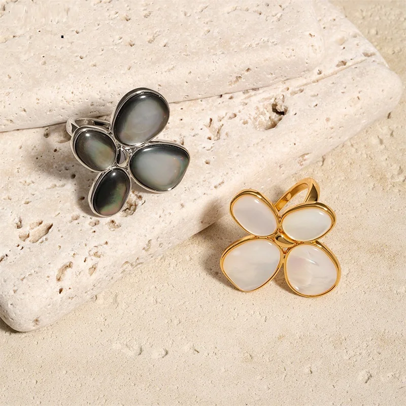 

Light Luxury Abalone Shell Ring Niche High-end Ring Women No Fading Adjustable Ring