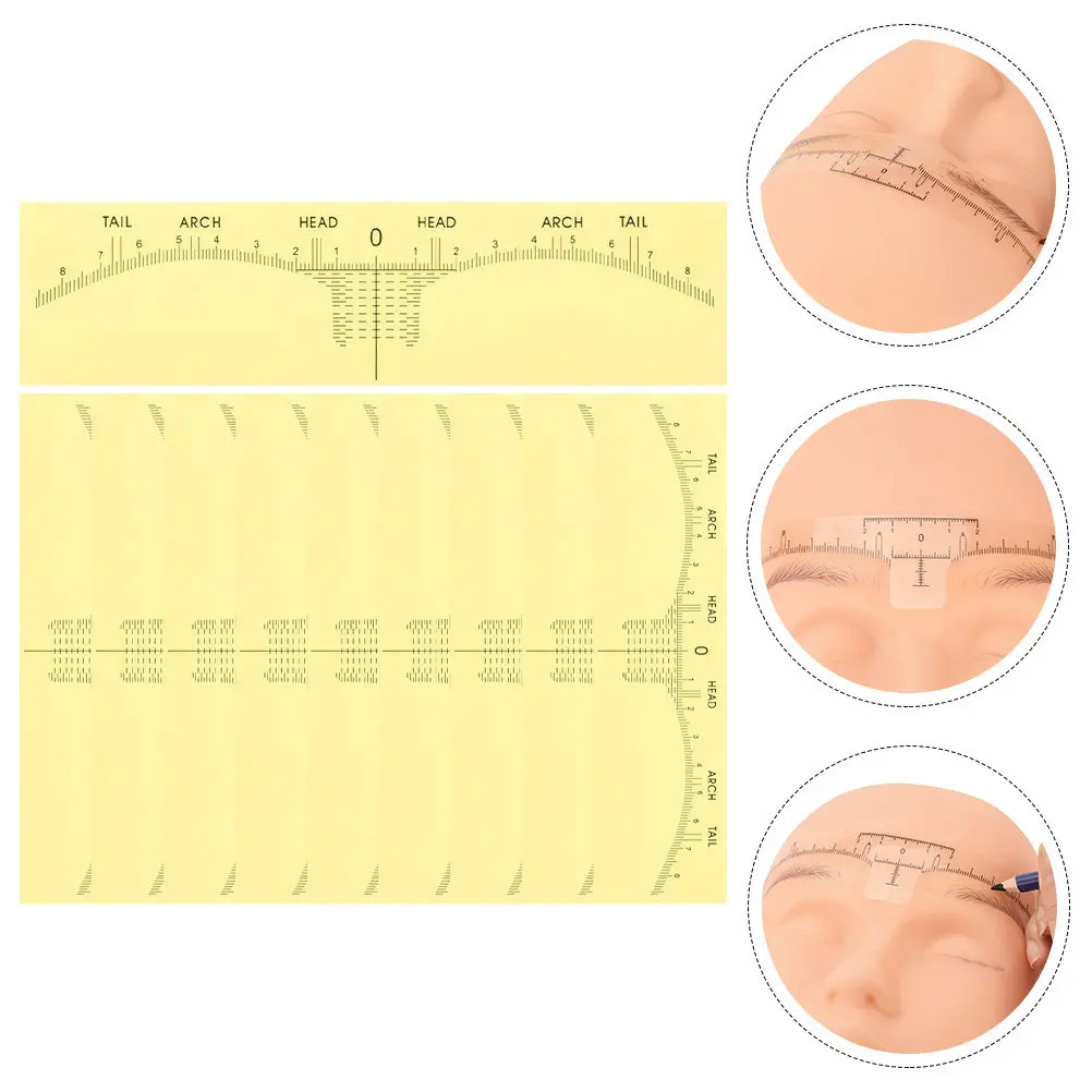 

10Pcs Positioning Eyebrow Ruler for Women Eyebrow Shaper Measuring Tool Brow Framing Stencil Drawing Line Maker Professional