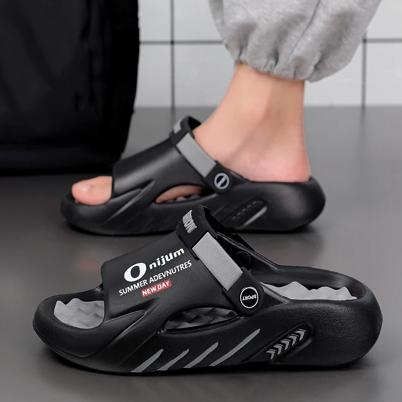 Mode Neue Männer Hausschuhe Indoor Outdoor Strand Sandalen Casual Schuhe Komfortable Massage Sohle Rutschen männer Sandalen Große Größe 46 47 – Detail 10