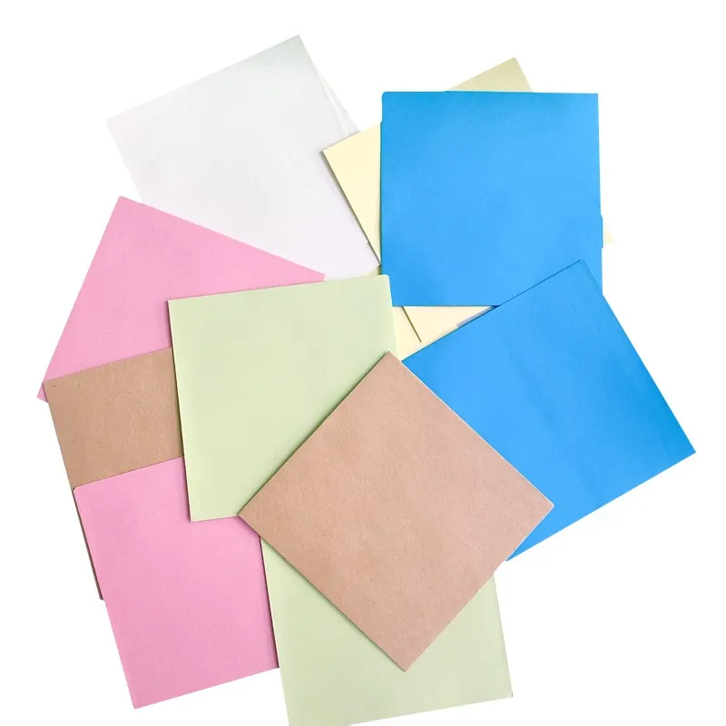 100Piece wholesale Square rainbow color candy Envelope colorful Tool Greeting Card for letters love stripe DIY Gift 10*10cm