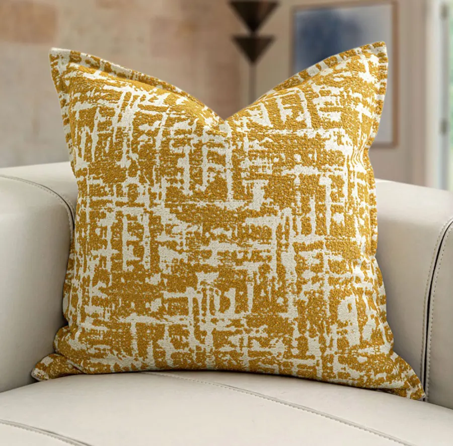 Fashion abstract geometric ginger yellow square throw pillow/almofadas case 45 50,modern trend nordic cushion cover home decore