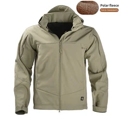 Winter Tactical Fleece Jackets Cotton Combat Softshell Jacket Windproof Softair Coat Men Windbreaker Hiking Camping Clothes