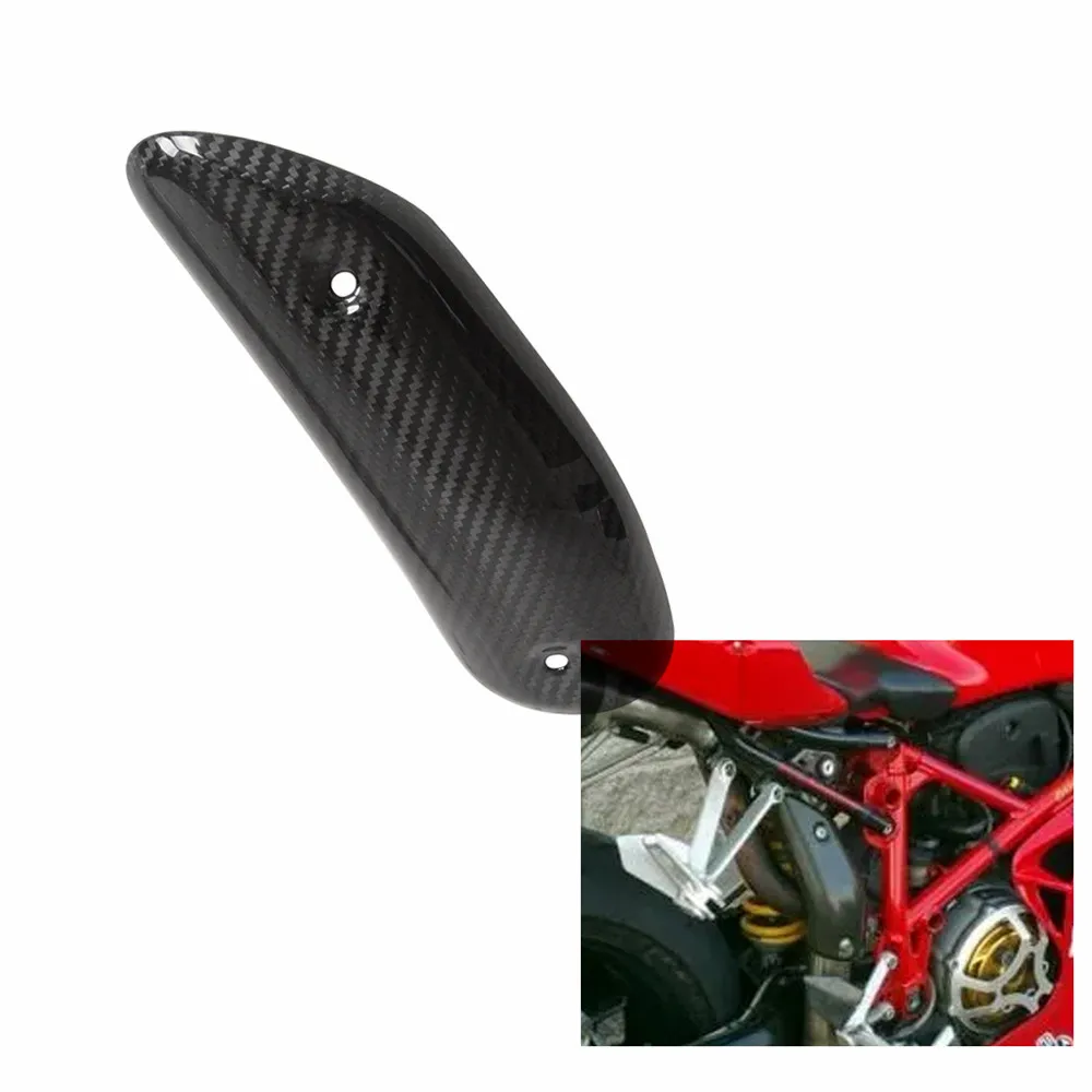 Carbon Fiber Motorcycle Exhaust Cover Muffler Heat Shield Guard Accessories For Ducati 749 999 2003 2004 2005 2006