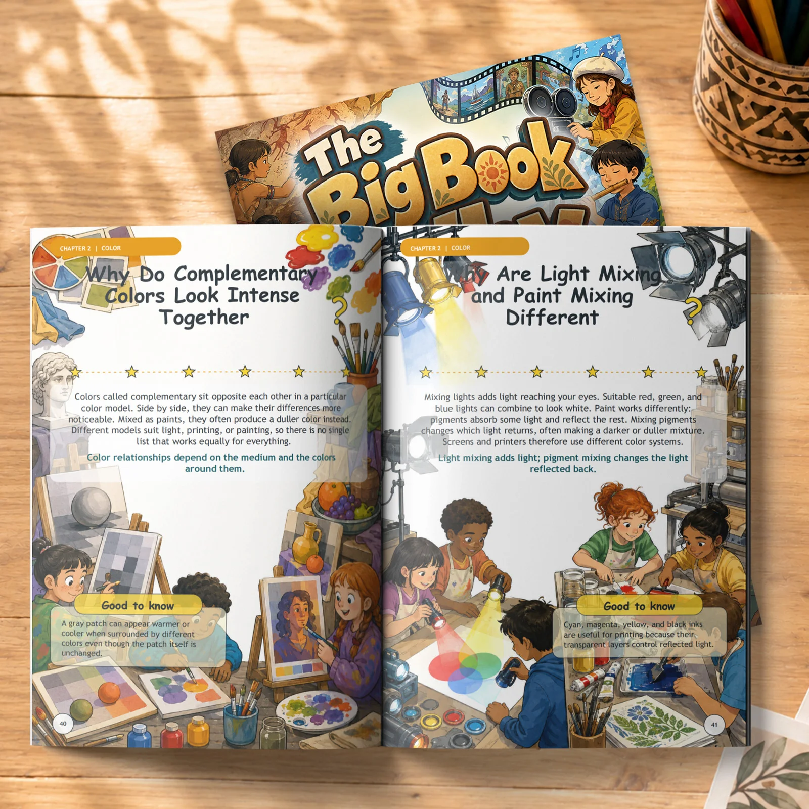 Color Science & Art Notebooks, Complementary Colors, Light and Paint Mixing, Color Theory, Visual Perception, Creative Art